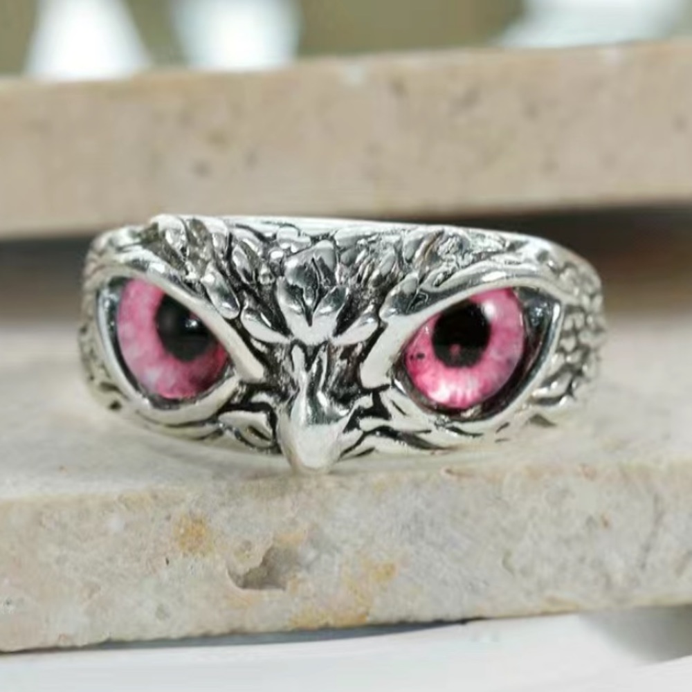 New - Men’s Copper Aluminum Plated Fashion Personality Owl Ring (One Size)